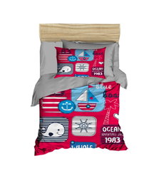 L'essentiel linge de maison Juego de funda nórdica PH163 en Rosa, Gris y Azul